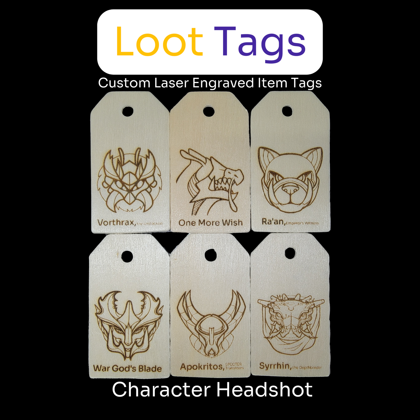 Loot Tags - Custom Laser Engraved Item Tags